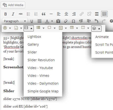 TinyMCE Shortcode Generator
